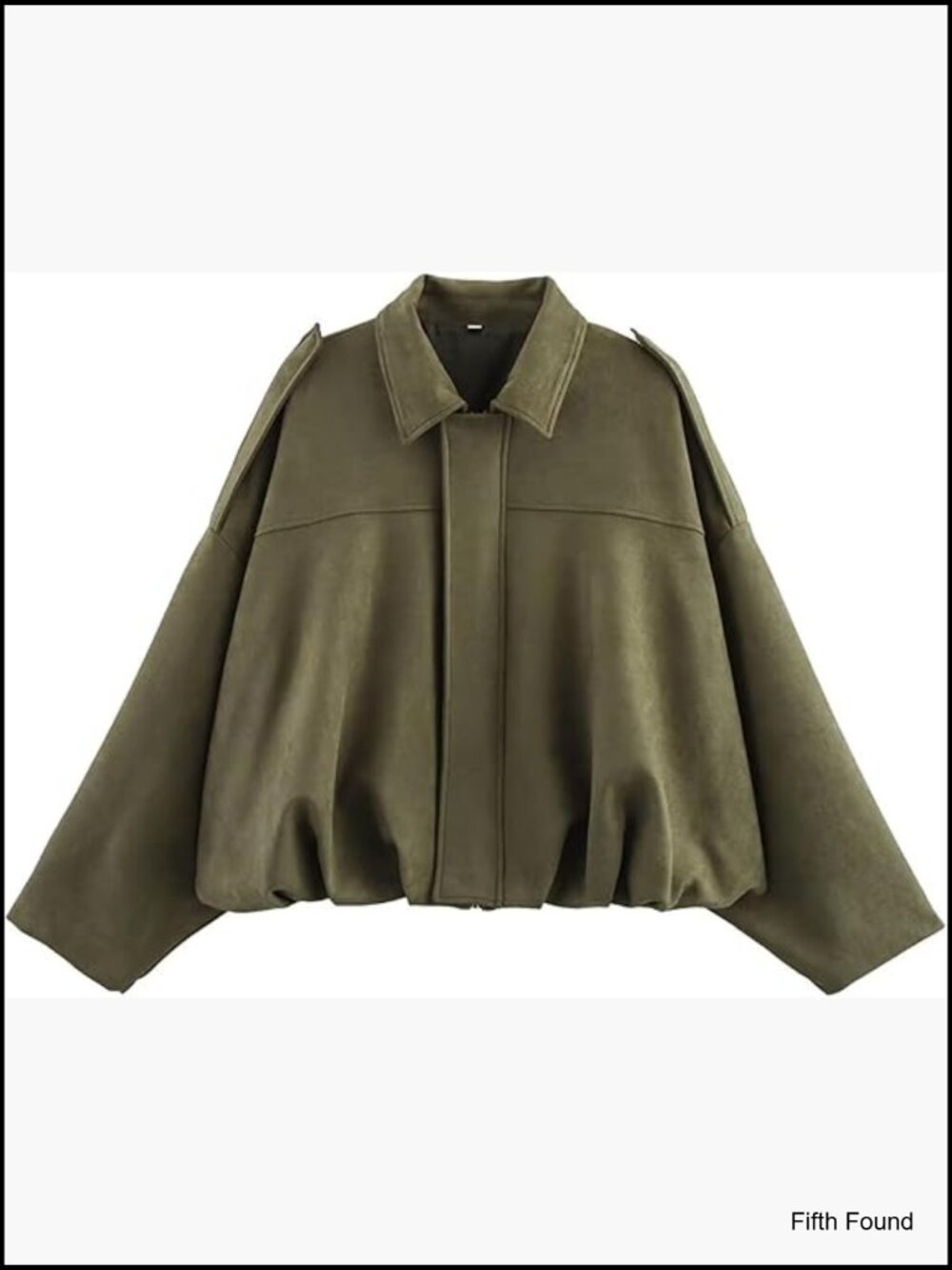 Faux Suede Bomber Jacket Oversized Pilot Coat Lapel Zip Up Streetwear Outerwear - Picture 1 of 7
